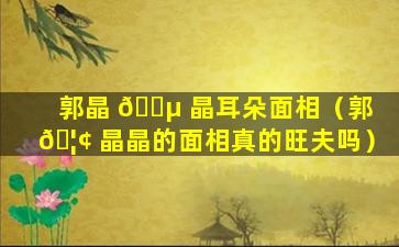 郭晶 🌵 晶耳朵面相（郭 🦢 晶晶的面相真的旺夫吗）